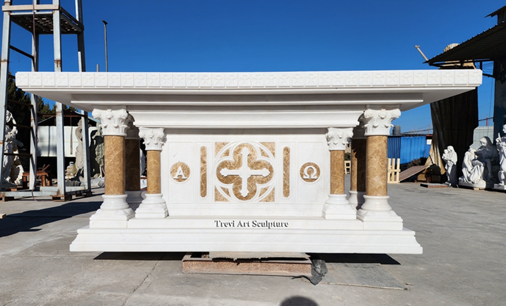 golden accents and cross design
