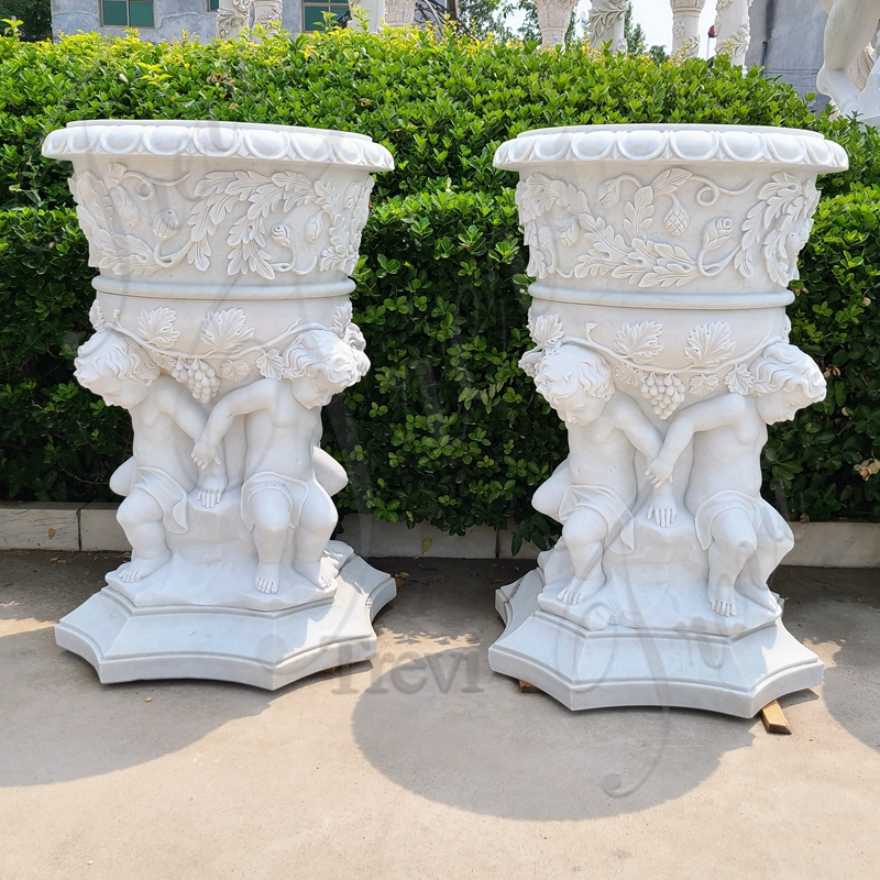 Large Marble Garden Flower Planters from Stone Art Sculpture Sculpture