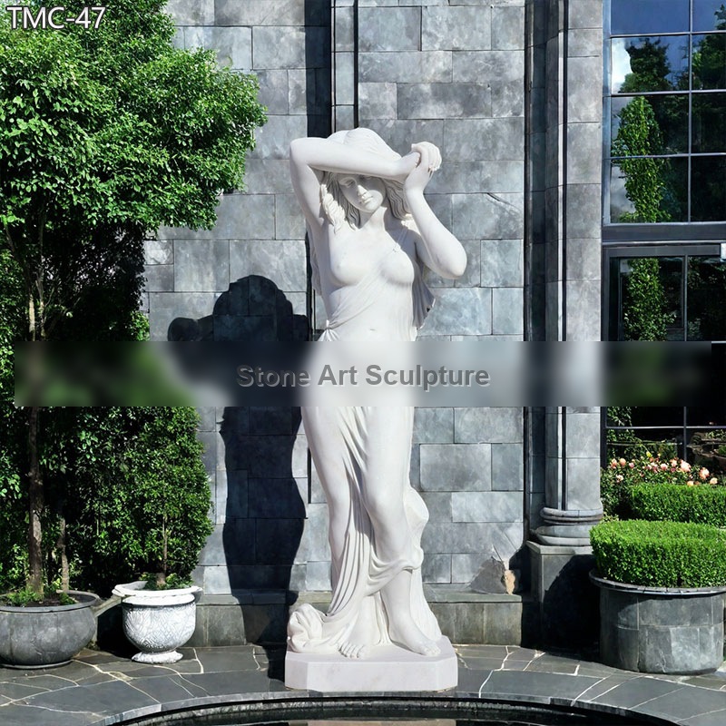 6 Feet White Marble Nude Lady Statue for Sale TMC-47 detail image