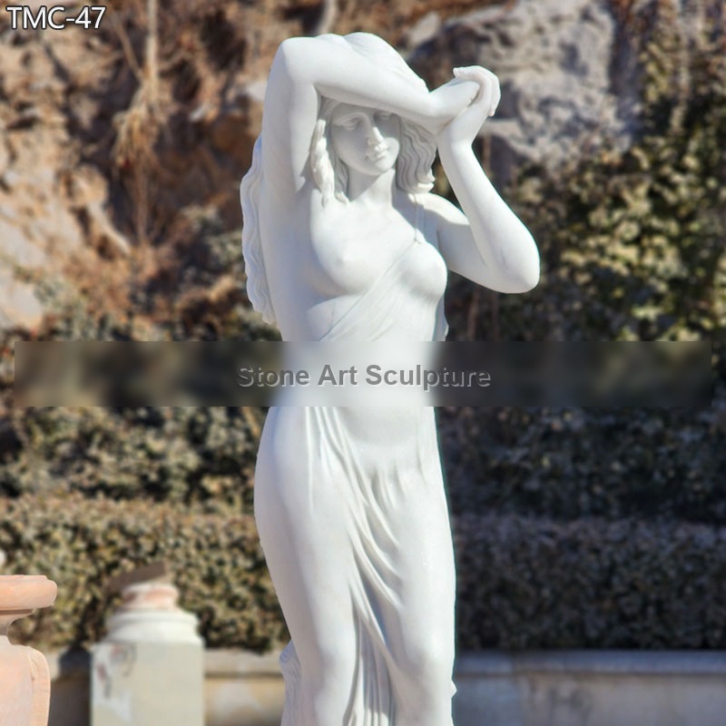 6 Feet White Marble Nude Lady Statue for Sale TMC-47 detail image