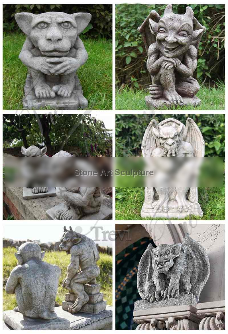 Antique Marble Gargoyle Statues Outdoor Roof Decor for Sale MOK1-029 detail image