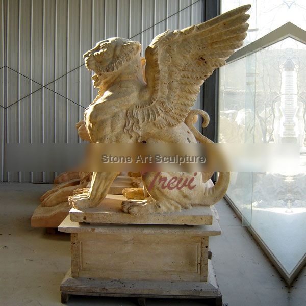 Antique Marble Stone Gargoyle Garden Statues for Driveway