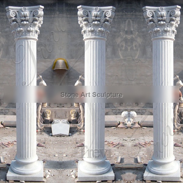 Architectural white marble decorative corinthian columns for sale TMC-02