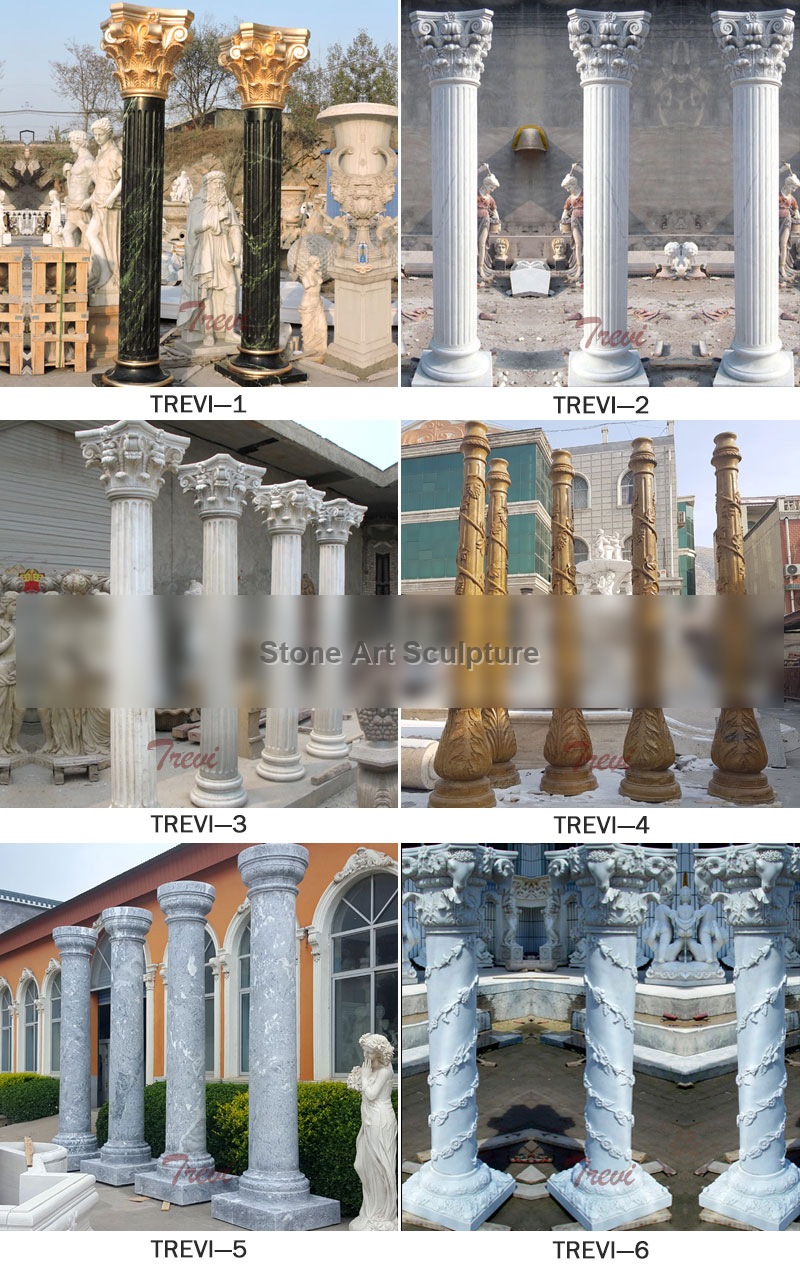 Architectural white marble decorative corinthian columns for sale TMC-02 detail image
