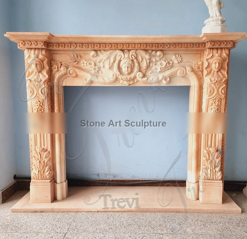 Buy Antique Marble Tile Fireplace Mantelpiece Ornaments TMFP-16 detail image