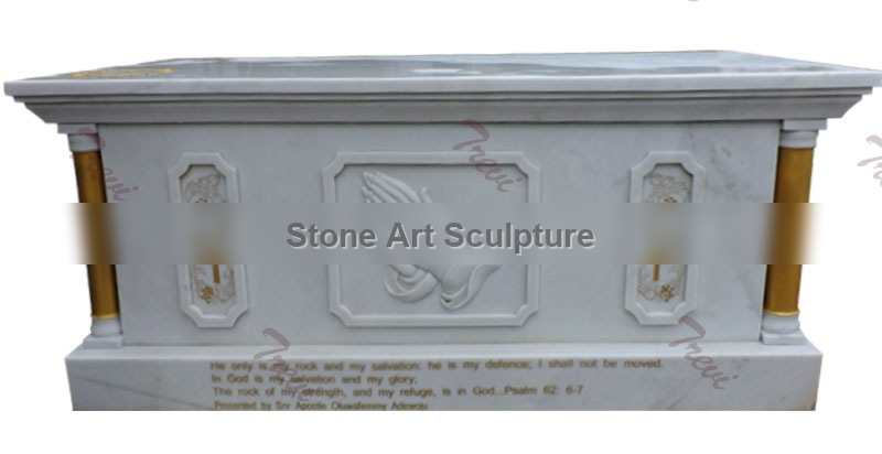Catholic Church Furniture of White Marble Altar Table TCH-114 detail image