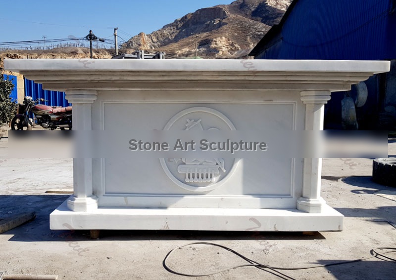 Catholic Church Furniture of White Marble Altar Table TCH-114 detail image