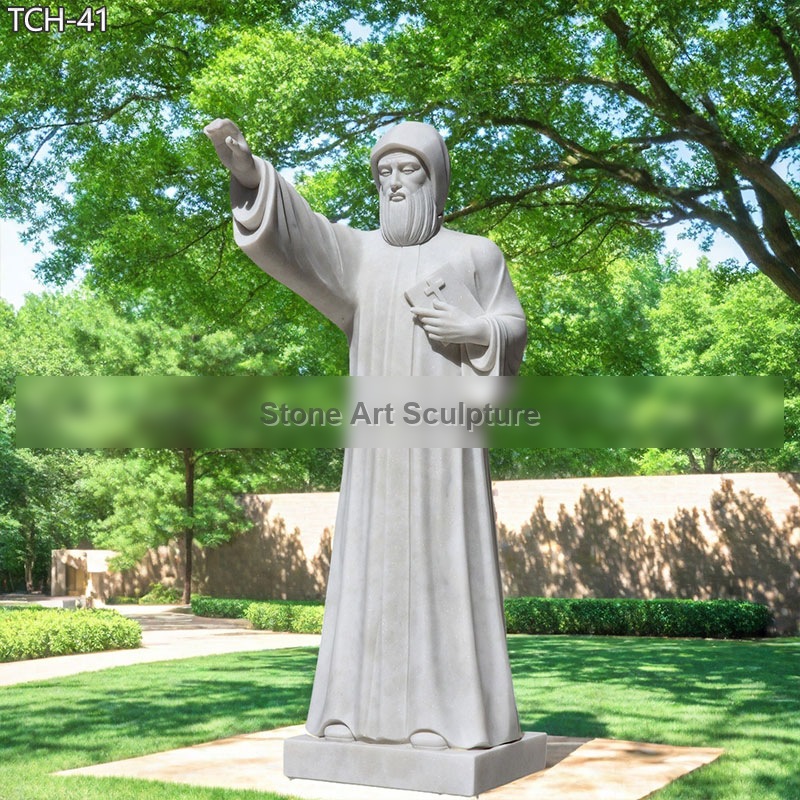 Catholic Saint Religious Marble Statues of St Charbel for Sale TCH-41