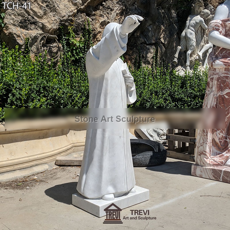 Catholic Saint Religious Marble Statues of St Charbel for Sale TCH-41 detail image