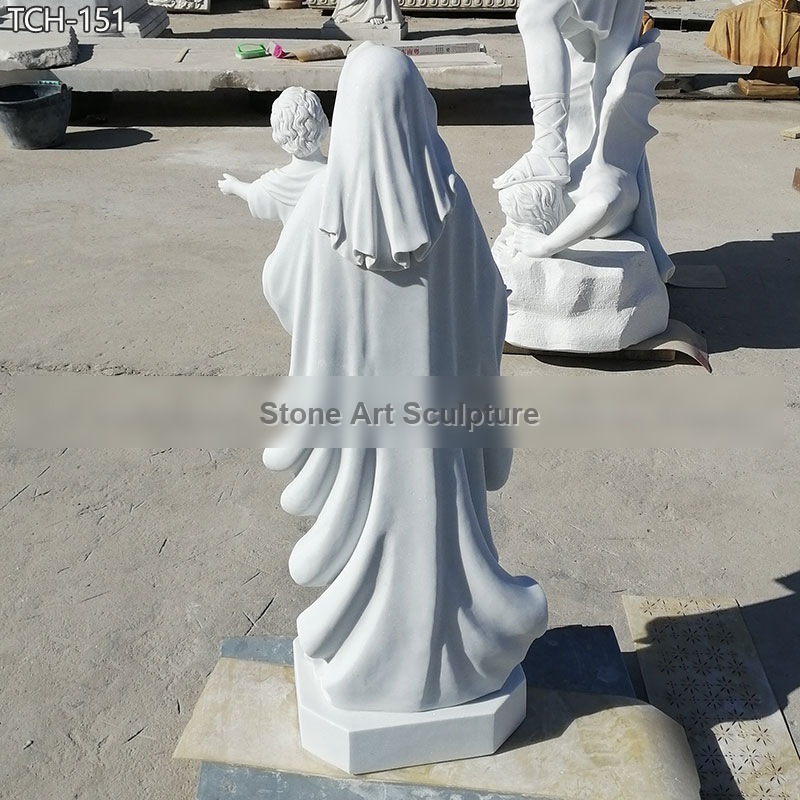 Catholic Virgin Madonna and Child Garden Marble Statues TCH-151 detail image