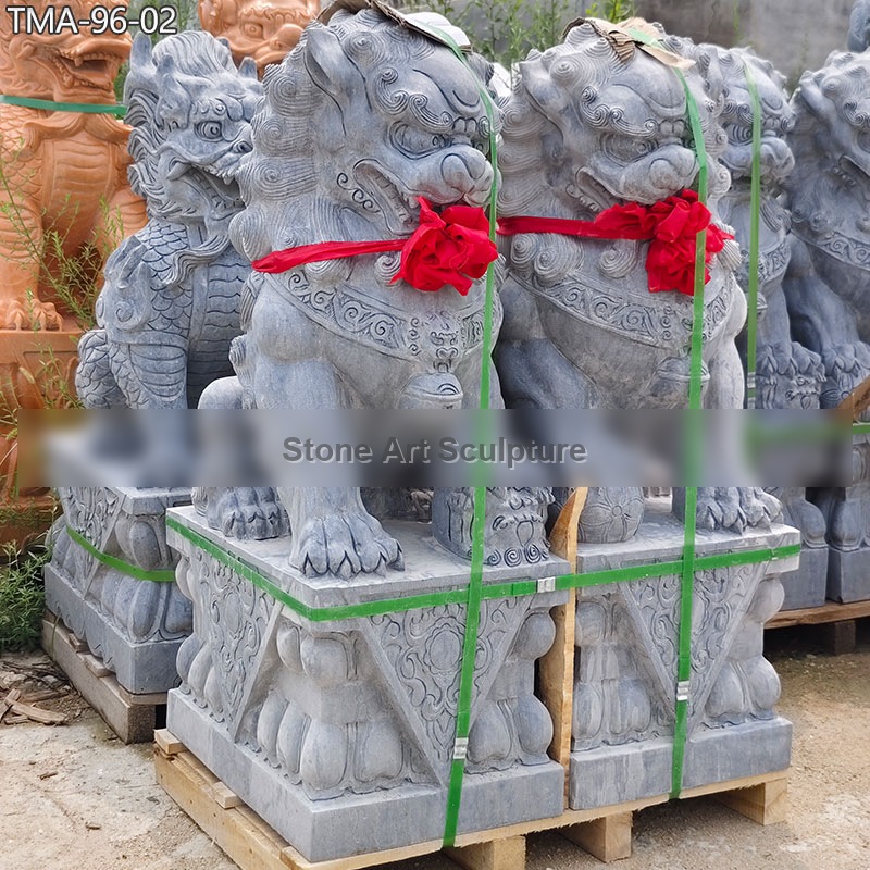 Chinese Guardian Lion Foo Dog Garden Ornaments for Sale TMA-96 detail image