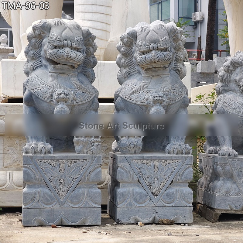 Chinese Guardian Lion Foo Dog Garden Ornaments for Sale TMA-96 detail image