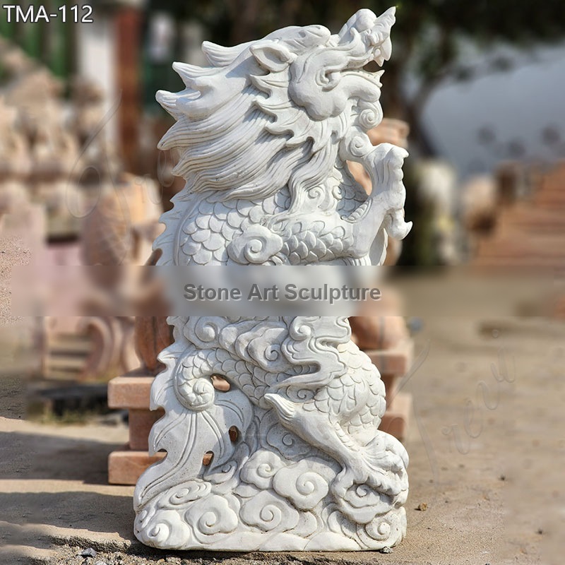 Chinese Marble Dragon Statue for Outdoor Decor for Sale