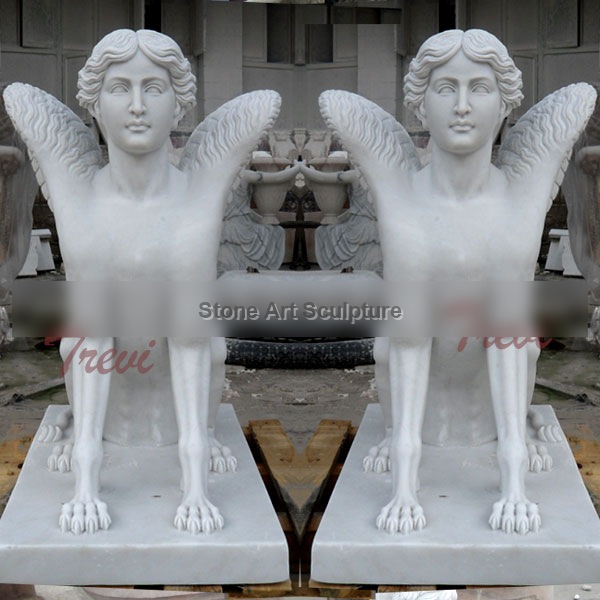 Chinese white marble roman sphinnx statues for sale TMA-17