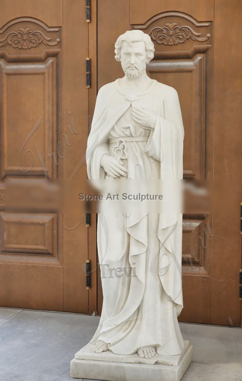 High Quality Catholic Religious Saint Peter Marble Statue for Sale CHS-251 detail image