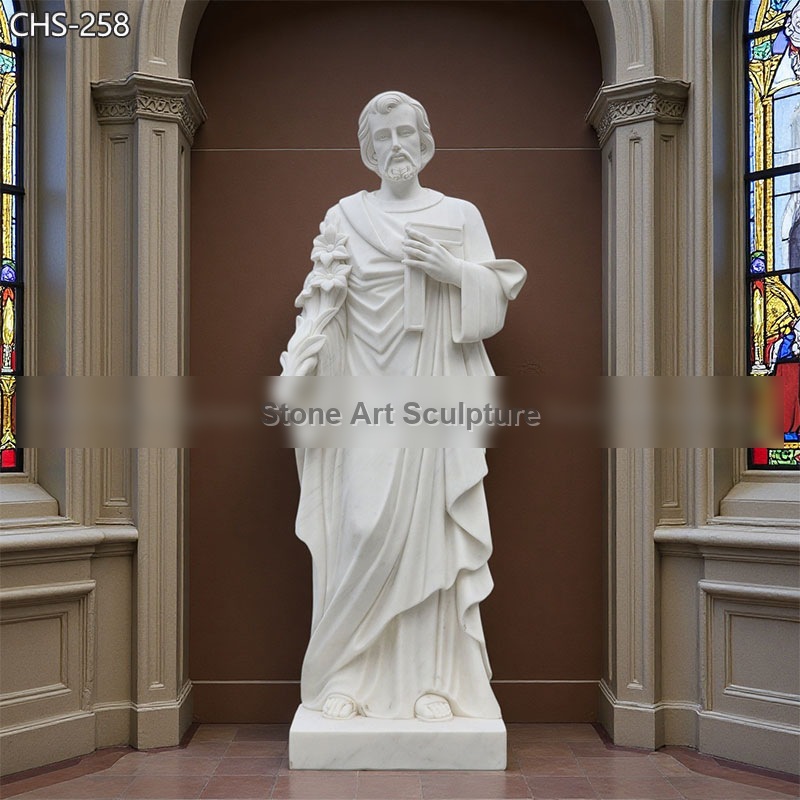 White Marble St Joseph Statue for Sale CHS-258