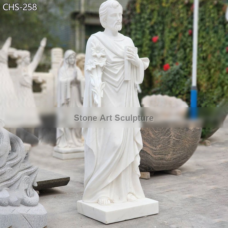 White Marble St Joseph Statue for Sale CHS-258 detail image