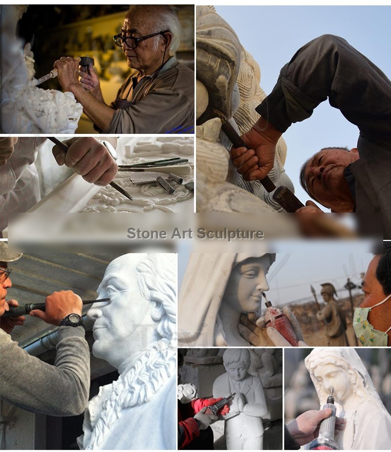 Hand Carved White Marble Virgin Mary Statue Outdoor for Sale CHS-267 detail image