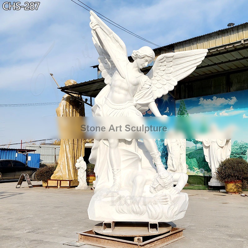 Famous Life-Size Marble St Michael Statue Mexico City for Sale CHS-287 detail image