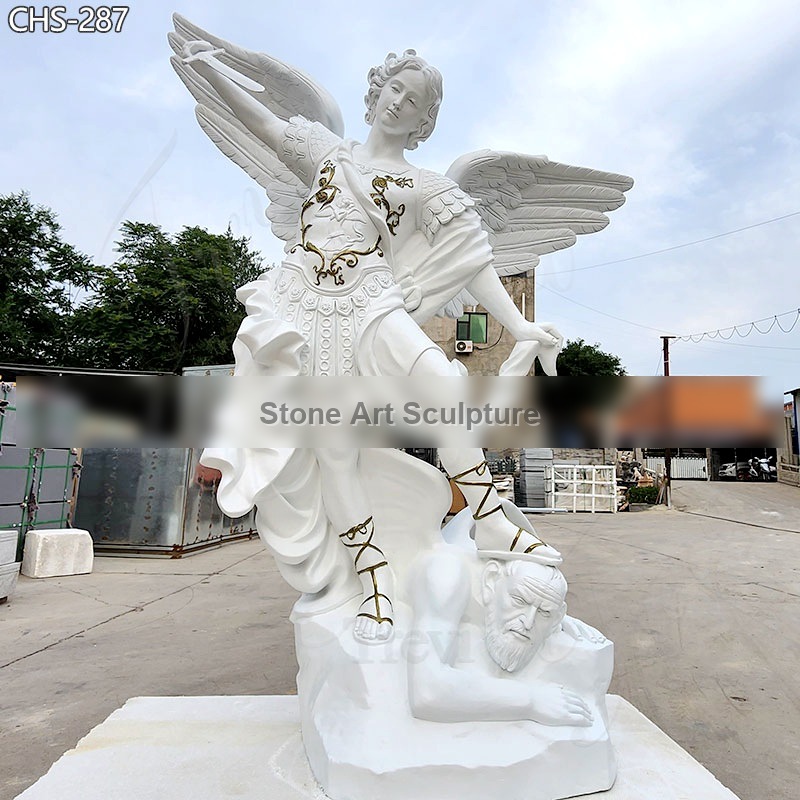 Famous Life-Size Marble St Michael Statue Mexico City for Sale CHS-287 detail image