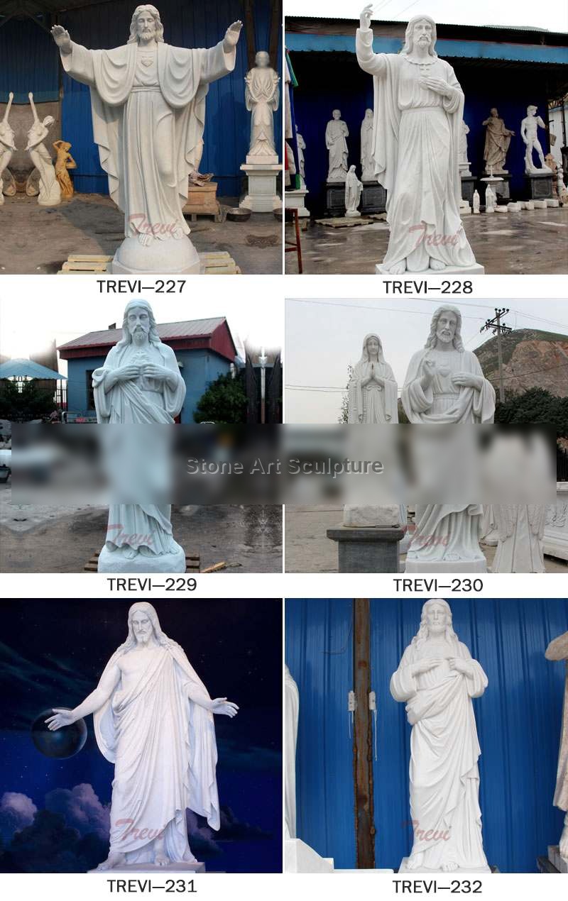 Large Sacred Heart Jesus Christ Religious Garden Marble Sculpture for Sale CHS-299 detail image