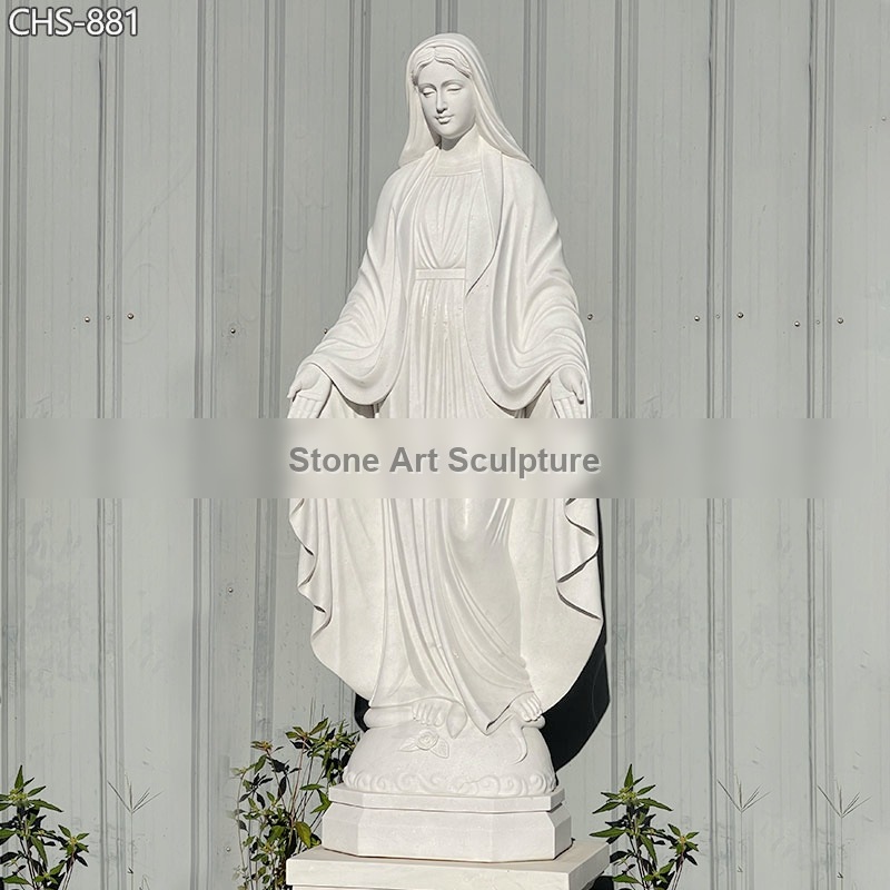 Life Size White Marble Our Lady of Perpetual Help Statue for Sale CHS-600 detail image