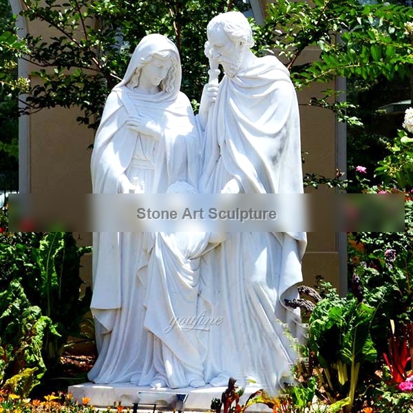 Life Size Outdoor Catholic Holy Family White Marble Statue Garden Decor for Sale CHS-605