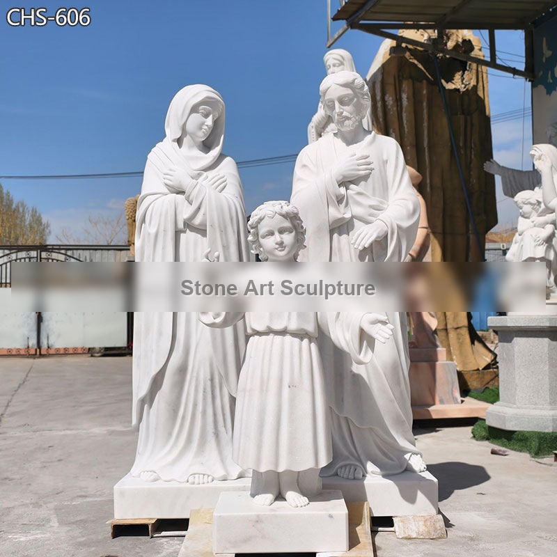 Life-Size Painted Marble Holy Family Garden Statues CHS-606 detail image