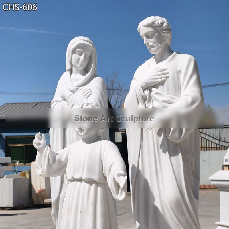 Life-Size Painted Marble Holy Family Garden Statues CHS-606 detail image