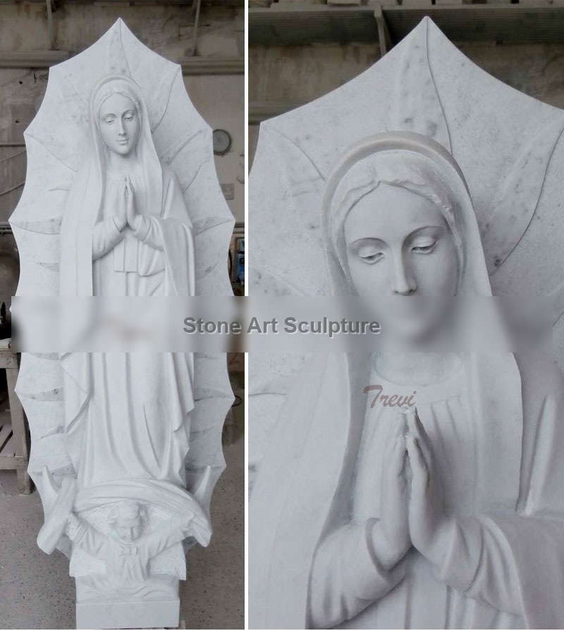 Buy Full Size Our Lady of Guadalupe Marble Sculpture Online CHS-607 detail image