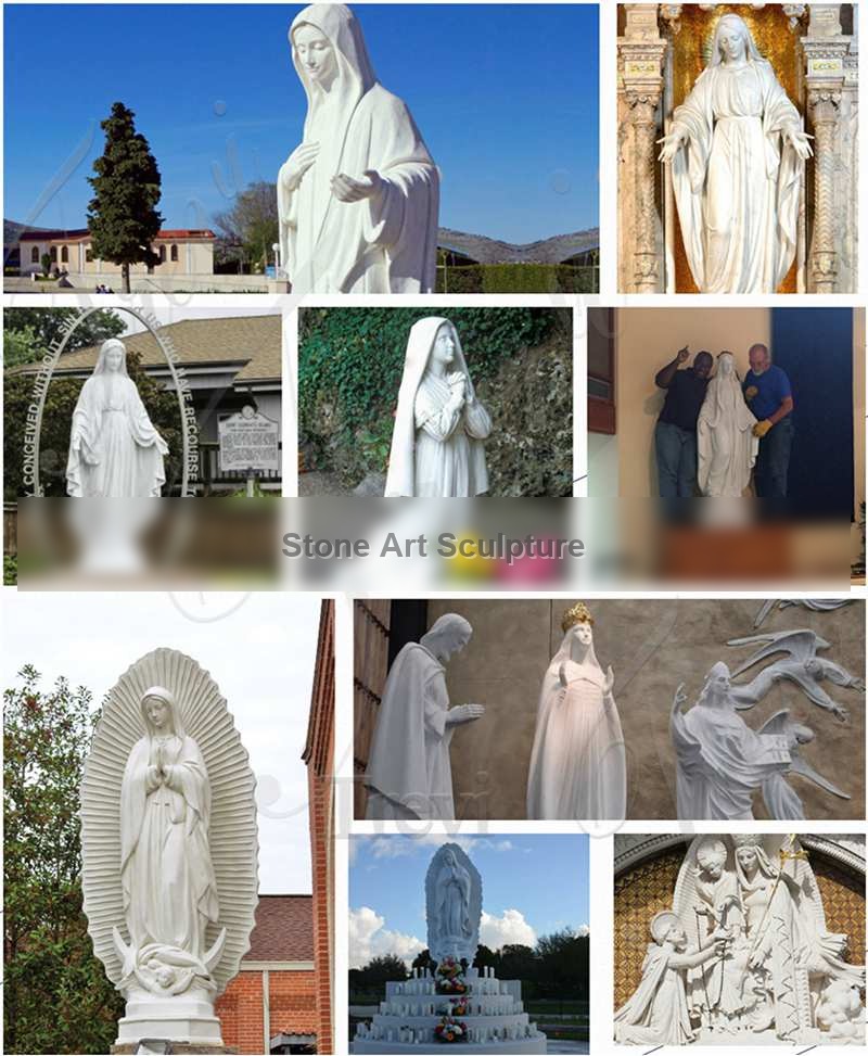 Buy Full Size Our Lady of Guadalupe Marble Sculpture Online CHS-607 detail image
