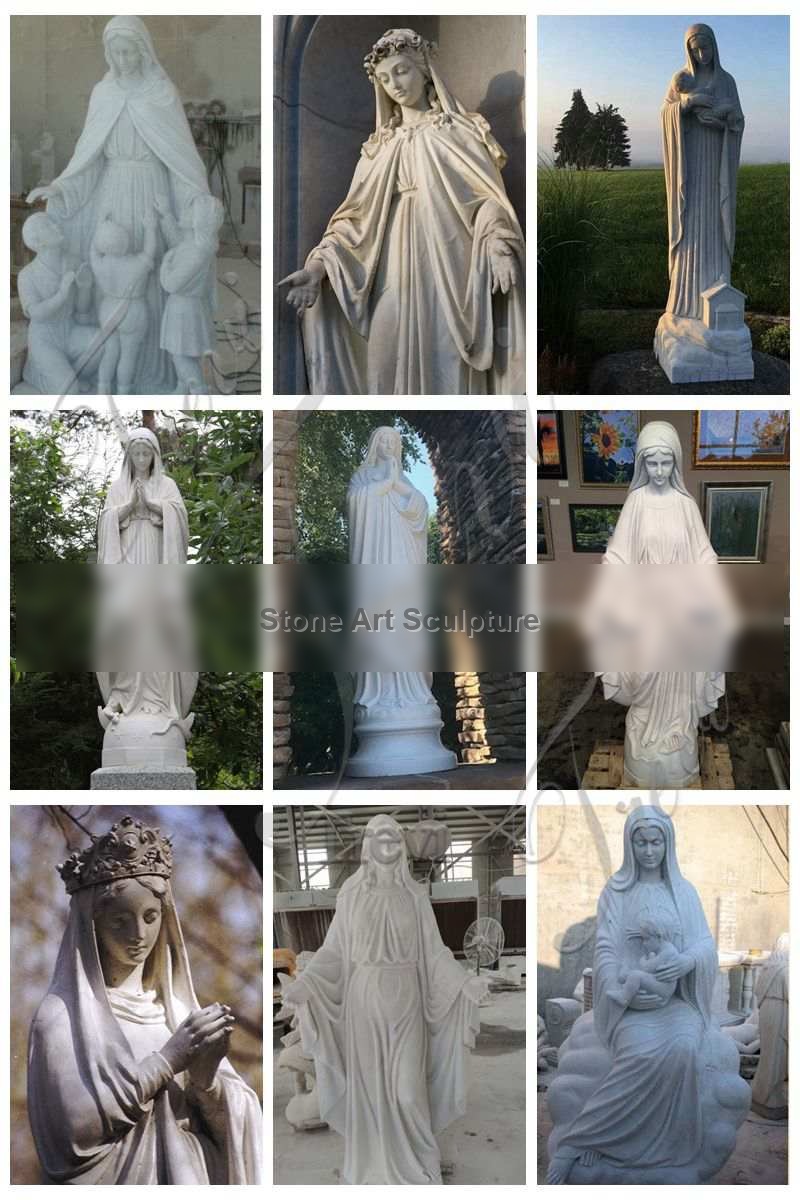 Most Beautiful Marble Fatima with Three Shepherds Statues for Sale CHS-715 detail image