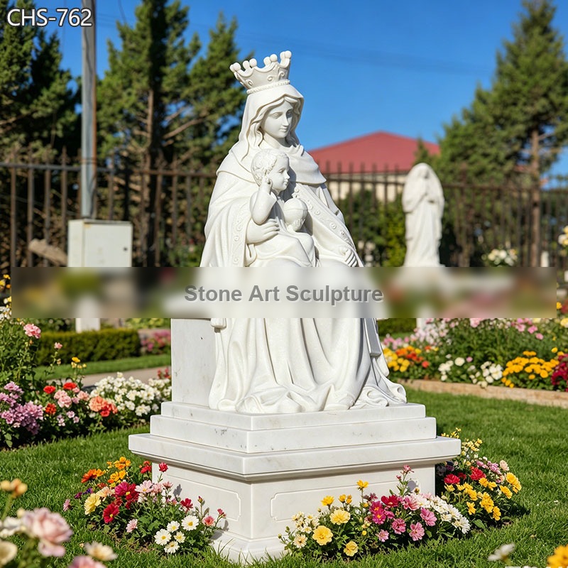 Seated Sculpture of the Virgin Mary Holding the Infant Jesus