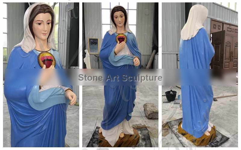 Marble Virgin Mary Garden Statue Handmade Painted Art for Sale CHS-782 detail image