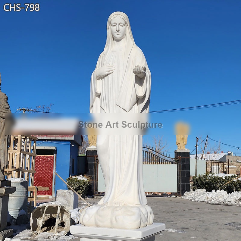 White Marble Catholic Outdoor Statues Virgin Mary for Sale CHS-798 detail image