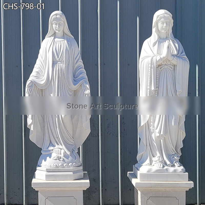 White Marble Catholic Outdoor Statues Virgin Mary for Sale CHS-798 detail image
