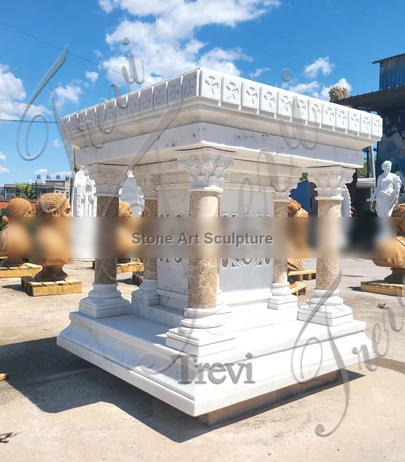 Catholic White Marble Altar Hand Carved Table for Sale CHS-816 detail image