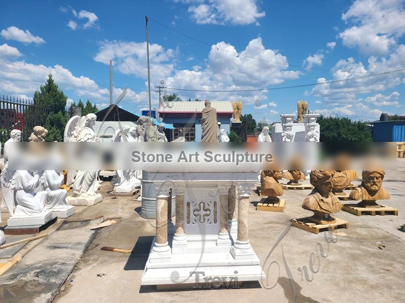 Catholic White Marble Altar Hand Carved Table for Sale CHS-816 detail image