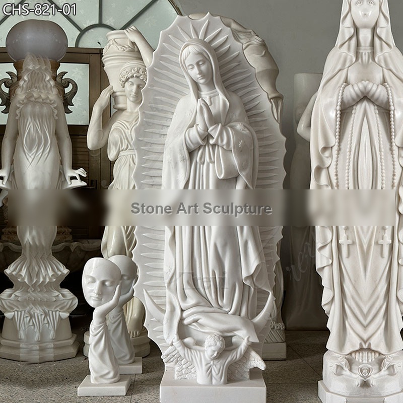 Large Marble Virgen De Guadalupe Garden Statue for Sale CHS-821 detail image