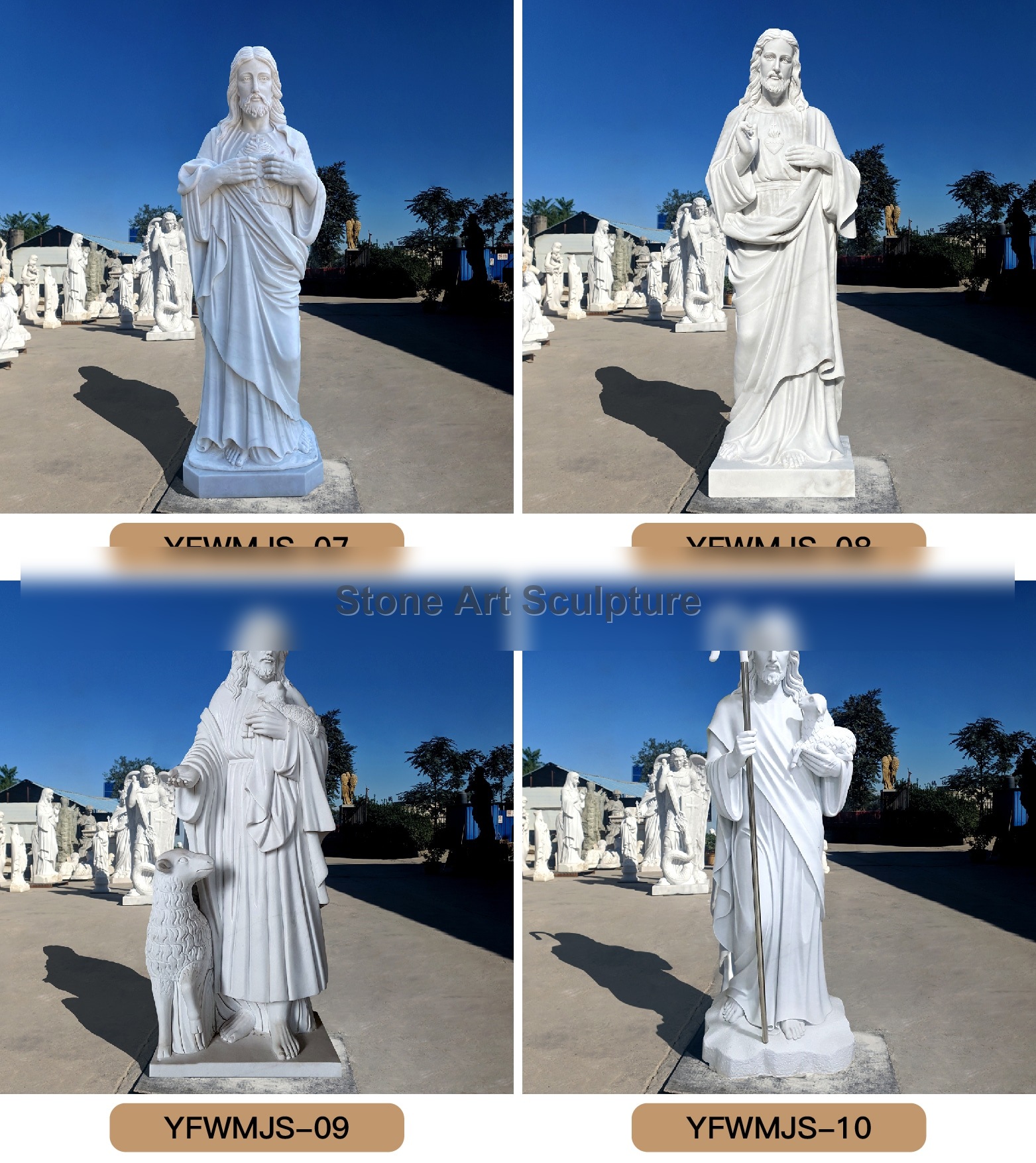 Life Size Marble Jesus Earth Statue Church Decoration for Sale CHS-824 detail image