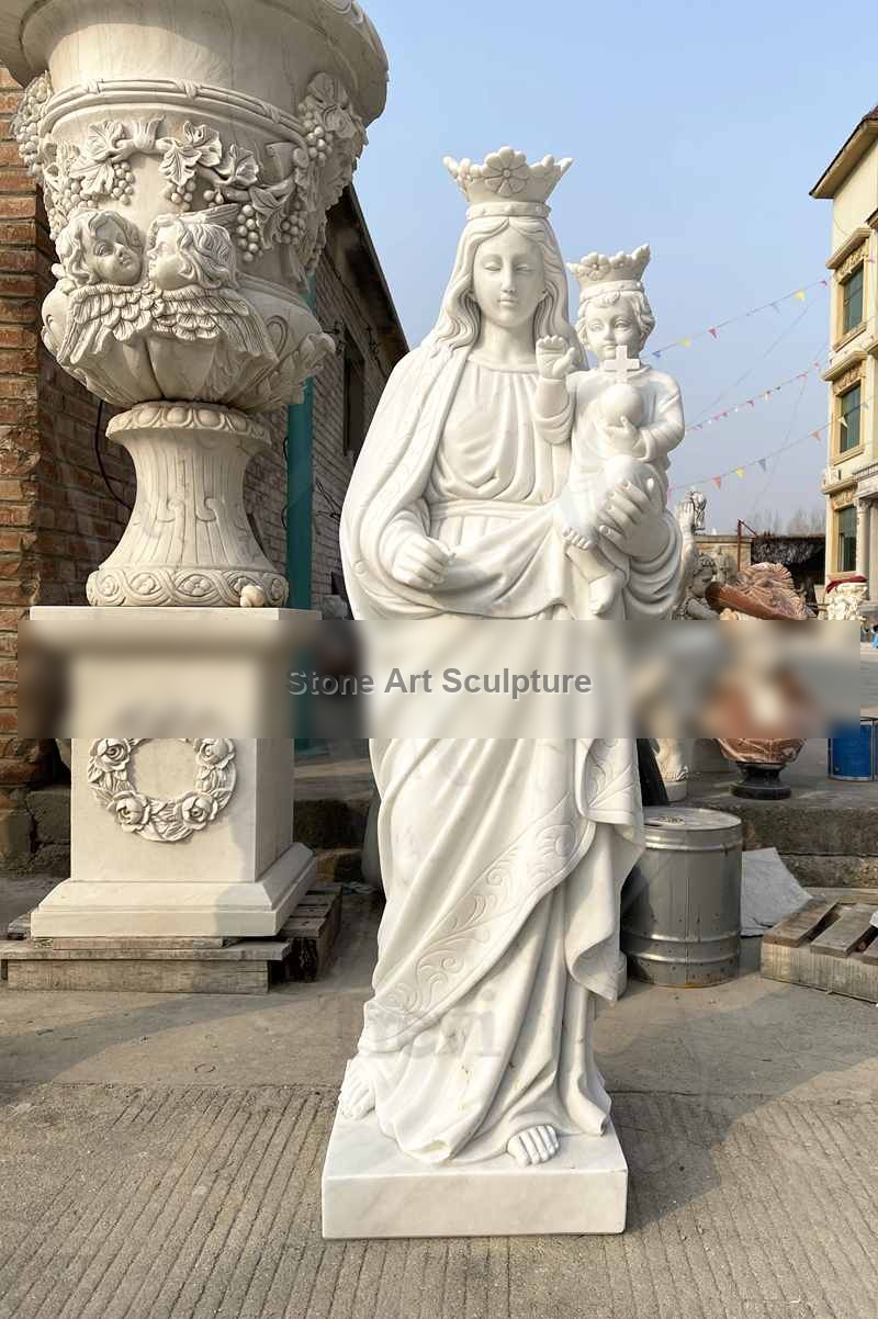 Life-Size Marble Our Lady of Perpetual Help Statue CHS-833 detail image