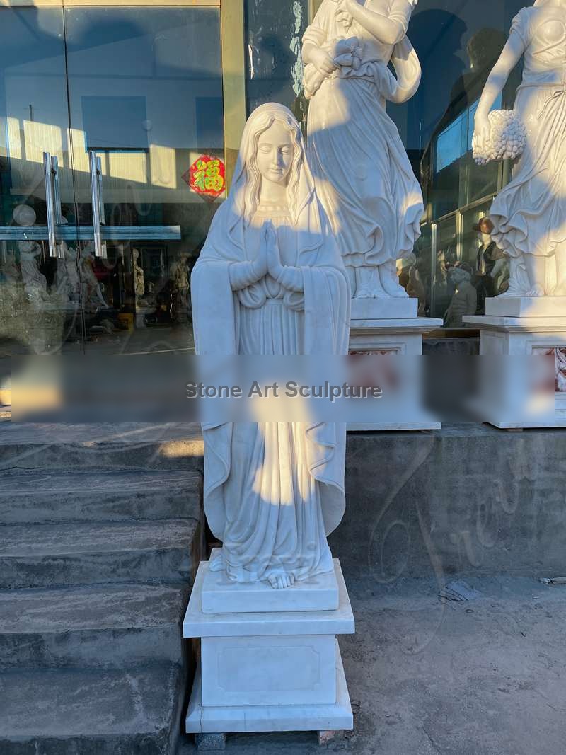 Marble Outdoor Mother Mary Statue Garden Decor for Sale CHS-835 detail image