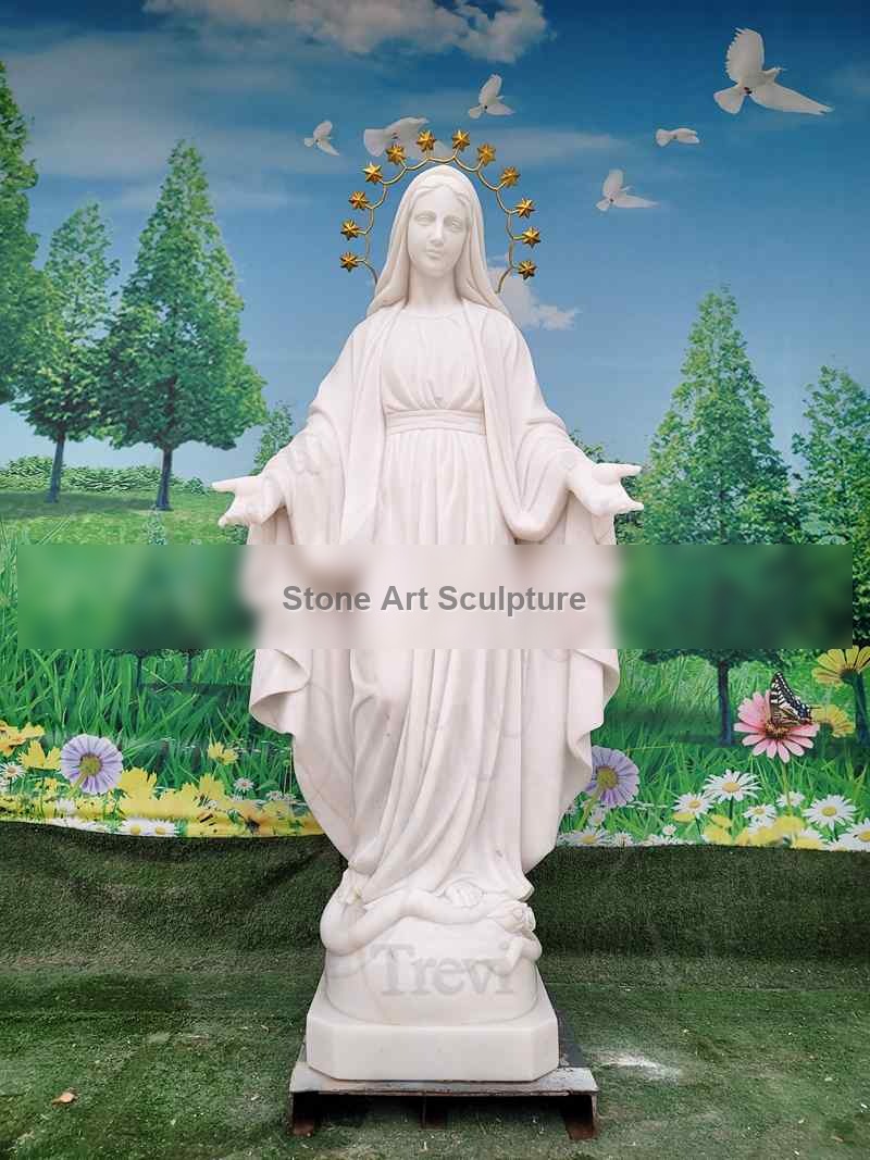 Life-size Marble Mother Mary Statue for Sale Church Decor CHS-838 detail image