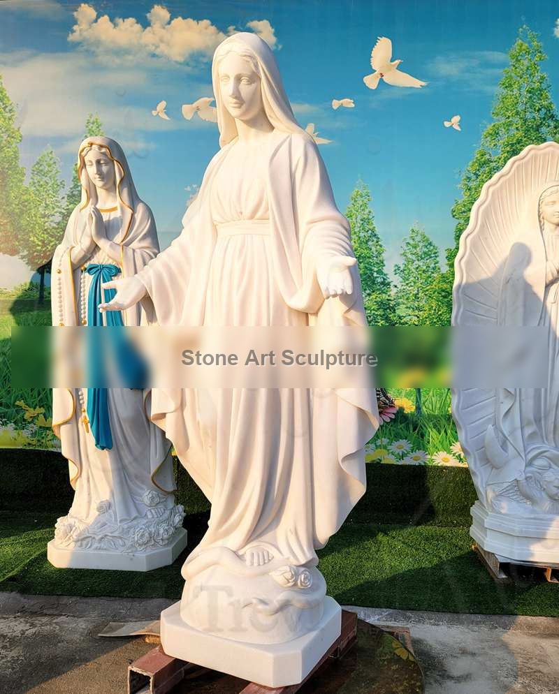 Life-size Marble Mother Mary Statue for Sale Church Decor CHS-838 detail image