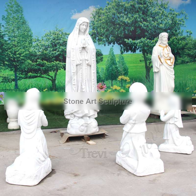 Marble Our Lady of Fatima Statue And Children Outdoor Decor for Sale CHS-839 detail image