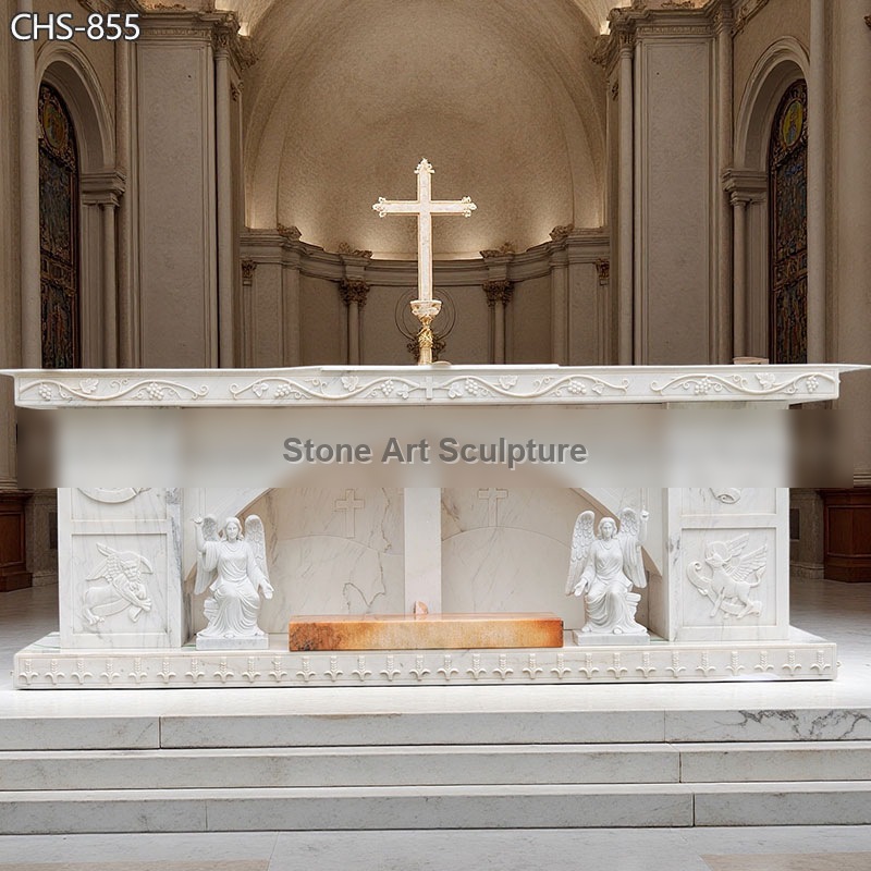 Beautiful Marble Altar with Angels for Catholic Church CHS-855
