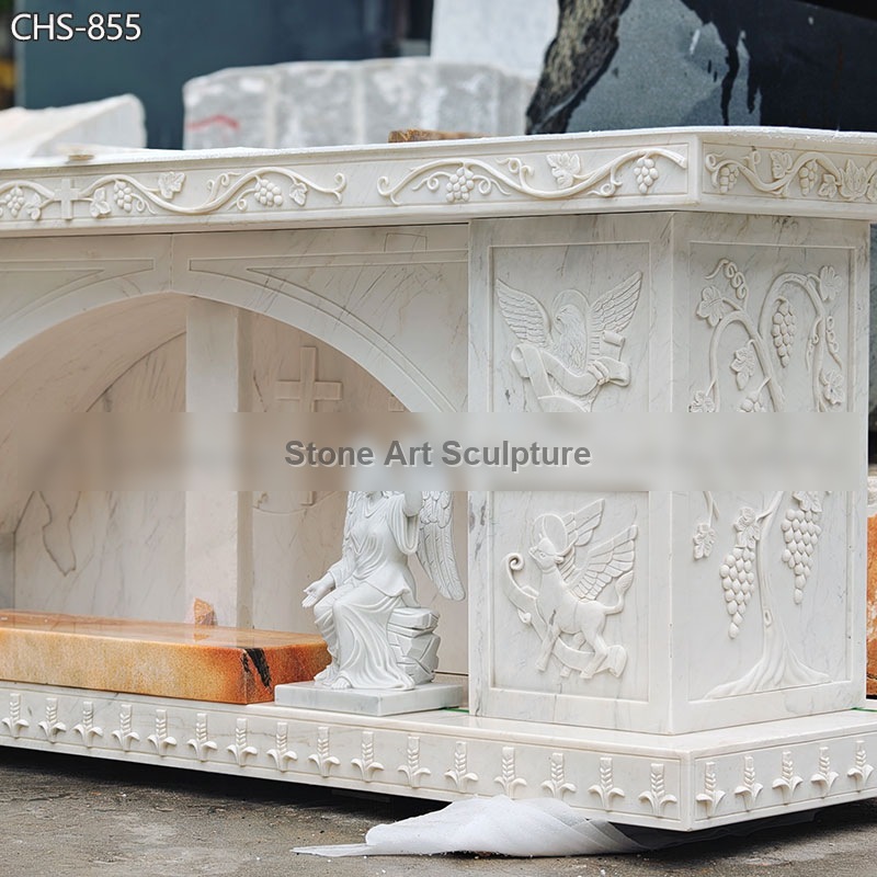 Beautiful Marble Altar with Angels for Catholic Church CHS-855 detail image