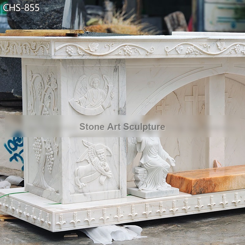 Beautiful Marble Altar with Angels for Catholic Church CHS-855 detail image