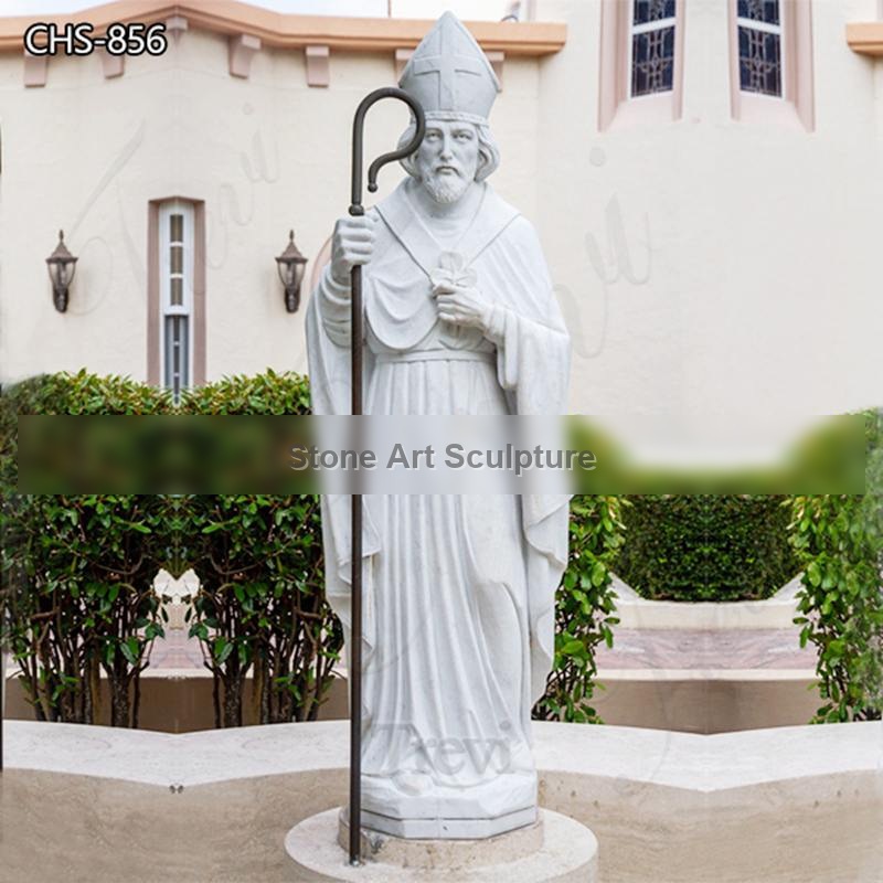 Outdoor Marble St.Patrick Statue Catholic Church Decor Factory Supplier CHS-856