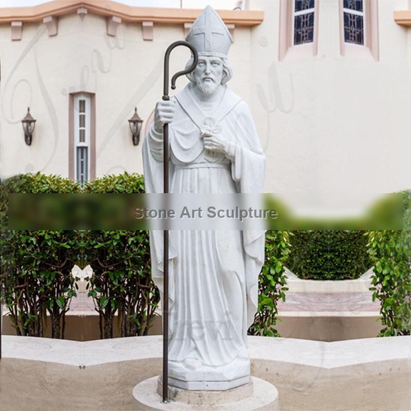 Outdoor Marble St.Patrick Statue Catholic Church Decor Factory Supplier CHS-856 detail image